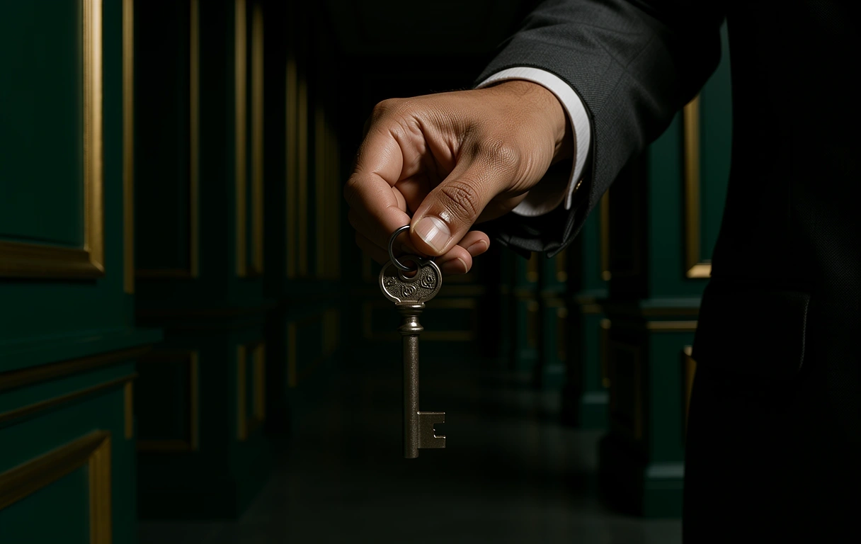 Banker verifying account security